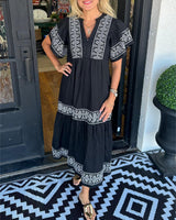 Hanna - Elegantes Boho-Kleid in Schwarz (Fast ausverkauft)