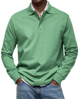 Oliver - Langarm-Poloshirt in Hellgrün