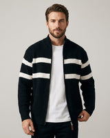 Loick - Strickjacke mit Reißverschluss und Langen Ärmeln in Schwarz