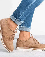 Nadia | Damen Schnüroxfords Plateausohle – Oxford Plateau Schuhe Komfort 2026 in Khaki