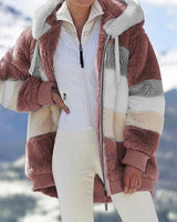 AZALEA - Fleecejacke mit Kapuze in Rot