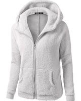 Fleecejacke mit Kapuze - Rachel in Hellgrau