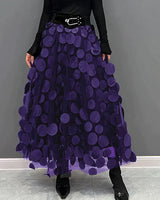 Silviya | Damen Eleganter Stilvoll Rock | Lang in Lila