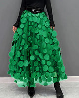 Silviya | Damen Eleganter Stilvoll Rock | Lang in Hellgrün