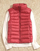 Bettina | Damen Warme Winter Steppweste in Rot