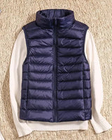 Bettina | Damen Warme Winter Steppweste in Marineblau