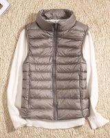 Bettina | Damen Warme Winter Steppweste in Khaki