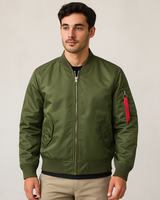 Herren-Bomberjacke mit Frontreißverschluss - Louis in Grün