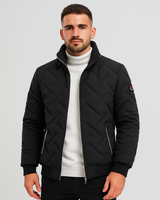 Herren Steppjacke mit Reißverschluss - Franco in Schwarz