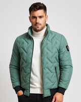 Herren Steppjacke mit Reißverschluss - Franco in Hellgrün