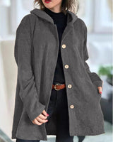 Cordia | Gemütliche Cordjacke mit Kapuze in Grau