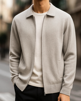 Quinton – Kaschmir Strickjacke Mit Reißverschluss in Beige