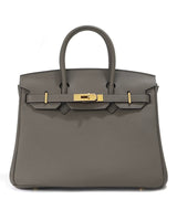 Jane – Premium-Handtasche aus echtem genarbtem Leder in Mausgrau