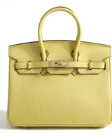 Jane – Premium-Handtasche aus echtem genarbtem Leder in Gelb