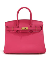 Jane – Premium-Handtasche aus echtem genarbtem Leder in Rosa Schock