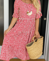 Zora | Figurfreundliches Sommerkleid mit femininer Silhouette in Rot