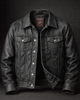 Branor - Vintage-Patina-Jacke in Klassisches Schwarz
