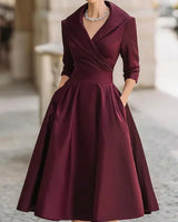 Reece – Elegantes Damen Vintage-Kleid in Burgunder