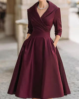 Eliana - Midikleid mit Wickeldesign in Burgunderrot