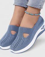 Regine | Damen Slip-On Atmungsaktive Mesh-Walking-Sneaker in Blau
