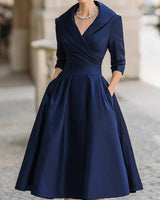 Reece – Elegantes Damen Vintage-Kleid in Blau