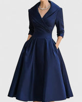 Marcelle - Zeitloses Eleganzkleid in Marineblau (Fast ausverkauft)