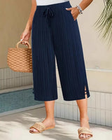 Bexara - Weite Bundfaltenhose in Blau