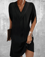 Minetta - Elegantes Kleid mit Bauchbedeckung in Schwarz (Fast ausverkauft)
