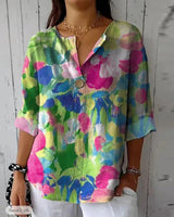 Heleina | Blumige Vintage-Bluse in Rosa