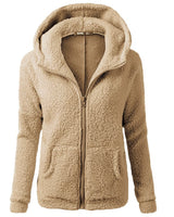 Fleecejacke mit Kapuze - Rachel in Khaki