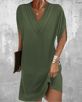 Minetta - Elegantes Kleid mit Bauchbedeckung in Militärgrün (Fast ausverkauft)