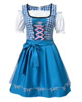 Dirndl Damen Kariert Blau Bestickt - Emilie in Blau