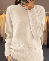 Ghizala – Pullover Mit Rundhalsausschnitt Und Blumenmuster in Beige