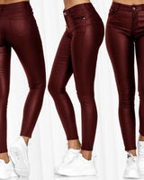 Damen nan highwaist vegane Lederleggings mit hoher Elastizität und Five-Pocket-Optik Drune in Werksverkauf, Große Verfügbarkeit