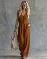 Amberaa – Bequemer Und Lässiger Jumpsuit in Braun