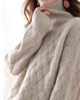 Sarah | Damen Rollkragenpullover für den Frühling in Beige
