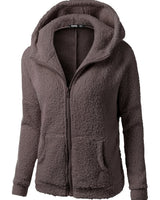 Fleecejacke mit Kapuze - Rachel in Braun