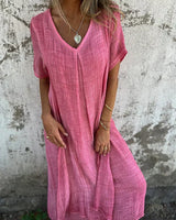 Nila – Langes Sommerkleid in Rosa