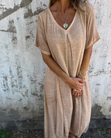 Nila – Langes Sommerkleid in Aprikose