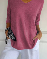 Anna | Bluse mit V-Ausschnitt in Rosa