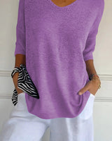 Anna | Bluse mit V-Ausschnitt in Lila