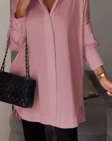 Bettina - Chique Bluse aus Chiffon in Übergröße in Rosa