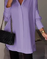 Bettina - Chique Bluse aus Chiffon in Übergröße in Lila
