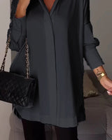 Bettina - Chique Bluse aus Chiffon in Übergröße in Schwarz