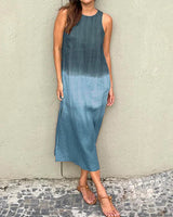 LINA | Stilvolles Kleid mit fließendem Print in Blau