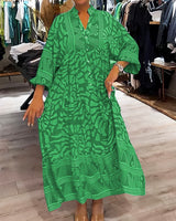 Carmilla - Lebhaftes Bedrucktes Kleid in Grün