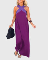 Frederikke – Elegantes Maxikleid Mit Gekreuztem Ausschnitt in Violett