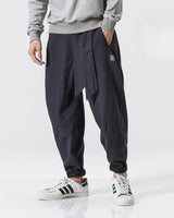Herren-Baggy-Hose aus Leinen - Iker in Marineblau