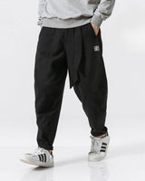 Herren-Baggy-Hose aus Leinen - Iker in Schwarz