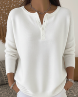Belen - Softtouch-Henley-Sweatshirt in Weiß